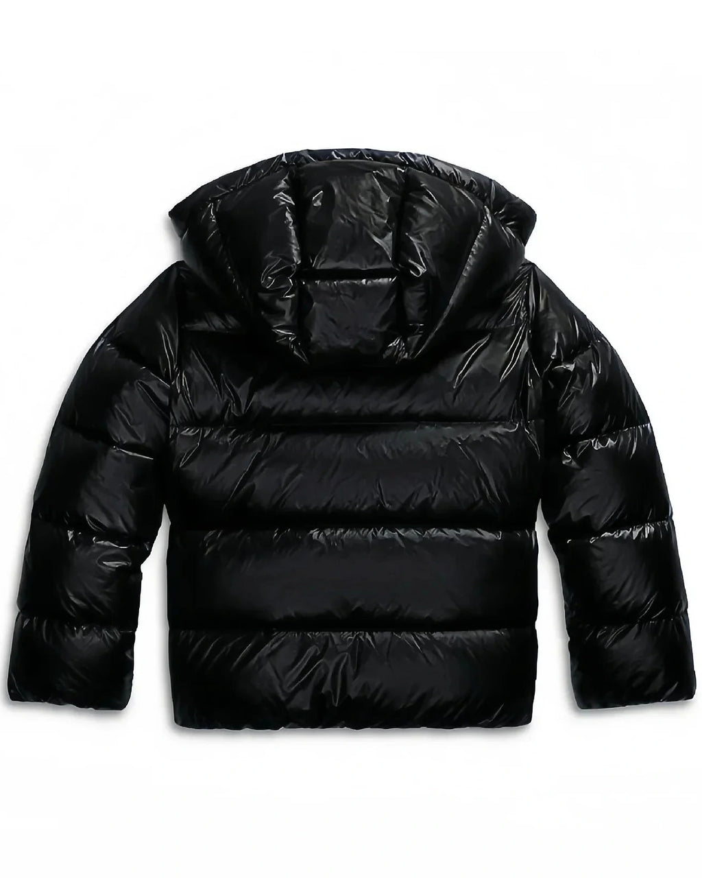 Women's Cropped Puffer Jacket with Hood, Glossy Finish and Side Pockets – Maya