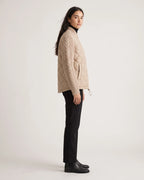 Women's Quilted Jacket with Cable Knit Sleeves and Funnel Neck Collar – Paloma