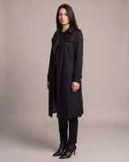 Women's Trench Coat with Belt, Storm Flap and Epaulettes, Double-Breasted – Kira
