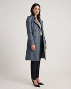 Women's Trench Coat with Belt, Storm Flap and Epaulettes, Double-Breasted – Kira