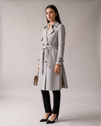 Women's Trench Coat with Belt, Storm Flap and Epaulettes, Double-Breasted – Kira