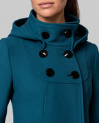 Women's Winter Coat with Hood and Flap Pockets, Double-Breasted Funnel Neck Coats for Women – Jolie
