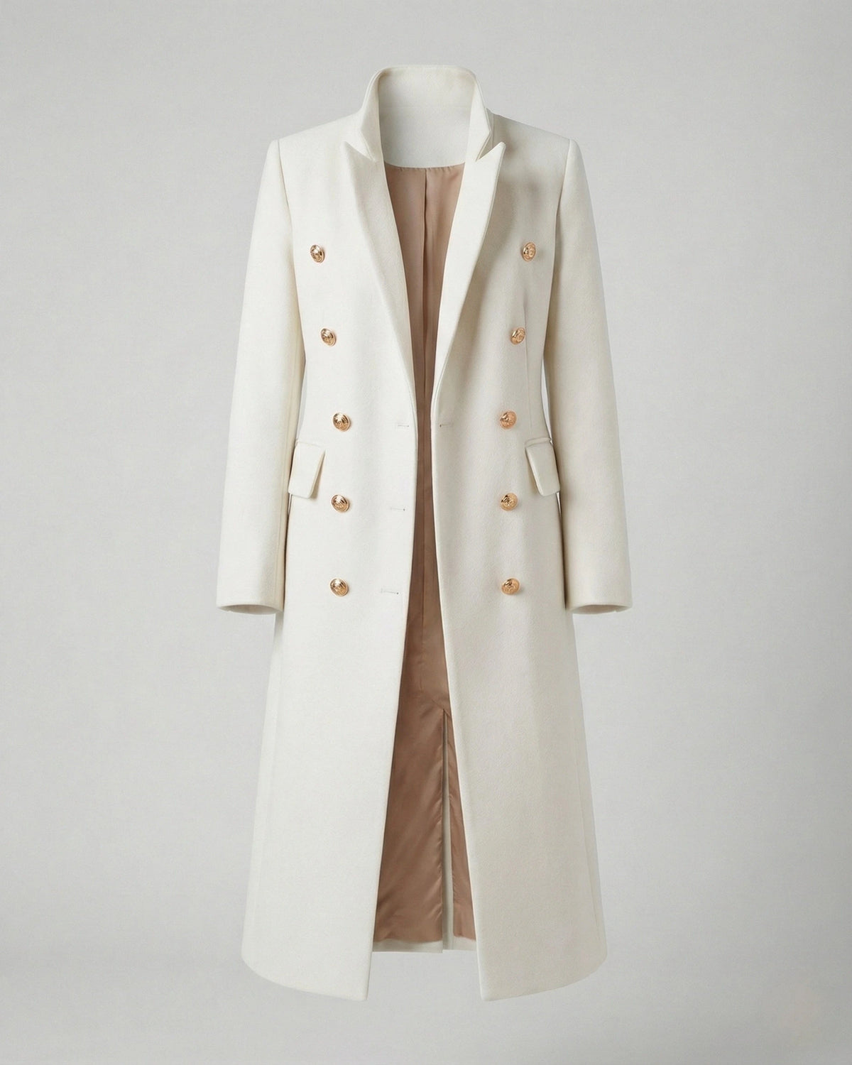 Women's Double-Breasted Longline Blazer Coat with Notch Lapel – Evie Jane