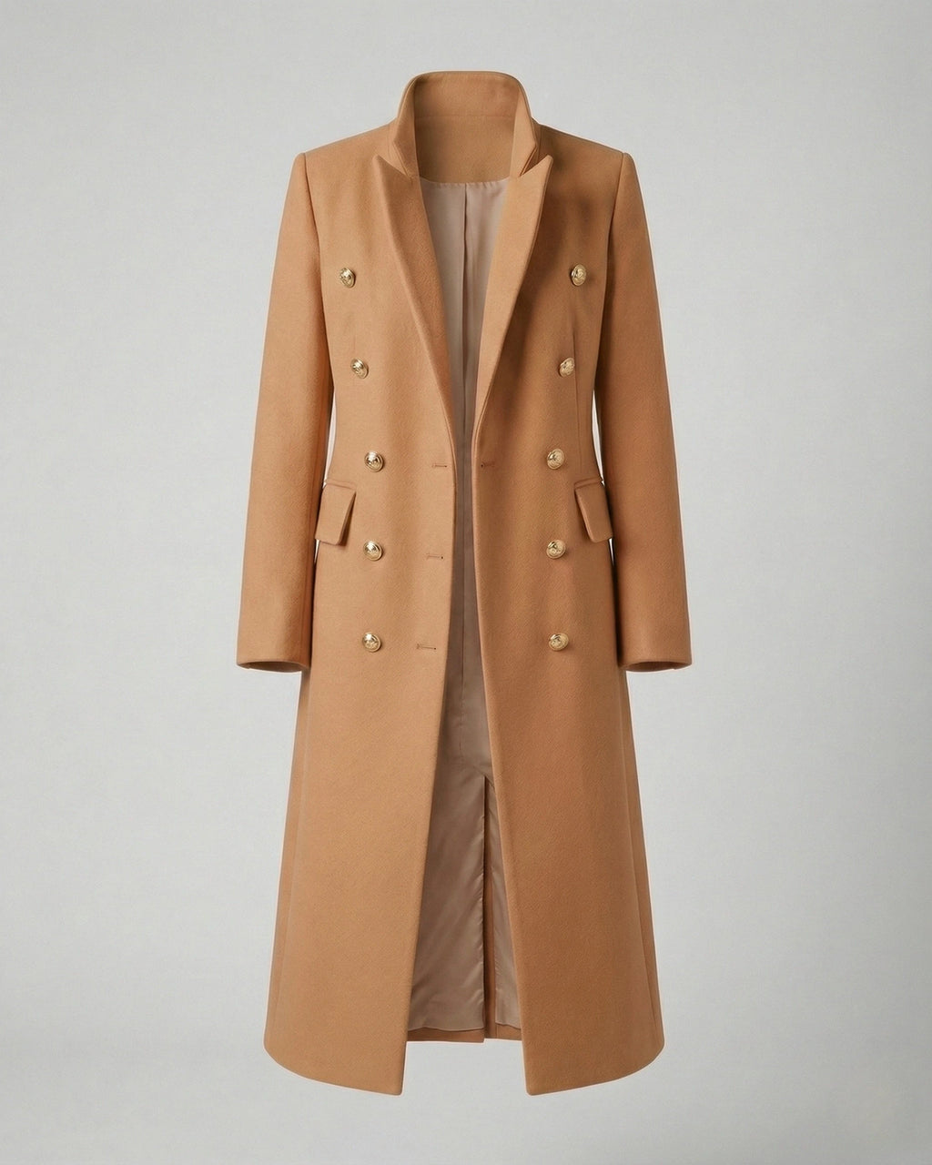 Women's Double-Breasted Longline Blazer Coat with Notch Lapel – Evie Jane