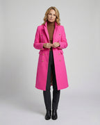 Women's Double-Breasted Longline Blazer Coat with Notch Lapel – Evie Jane