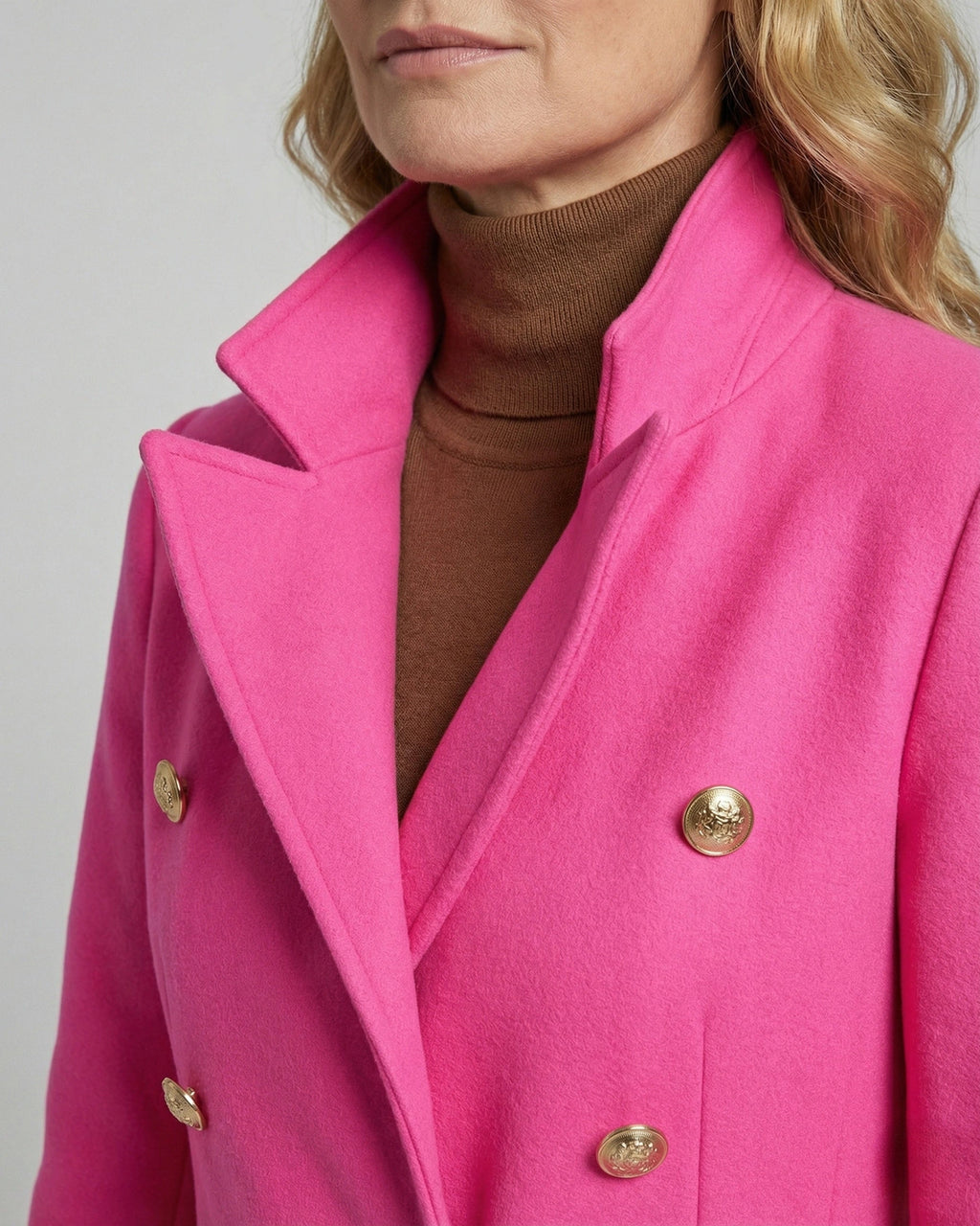 Women's Double-Breasted Longline Blazer Coat with Notch Lapel – Evie Jane