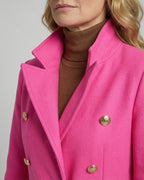 Women's Double-Breasted Longline Blazer Coat with Notch Lapel – Evie Jane