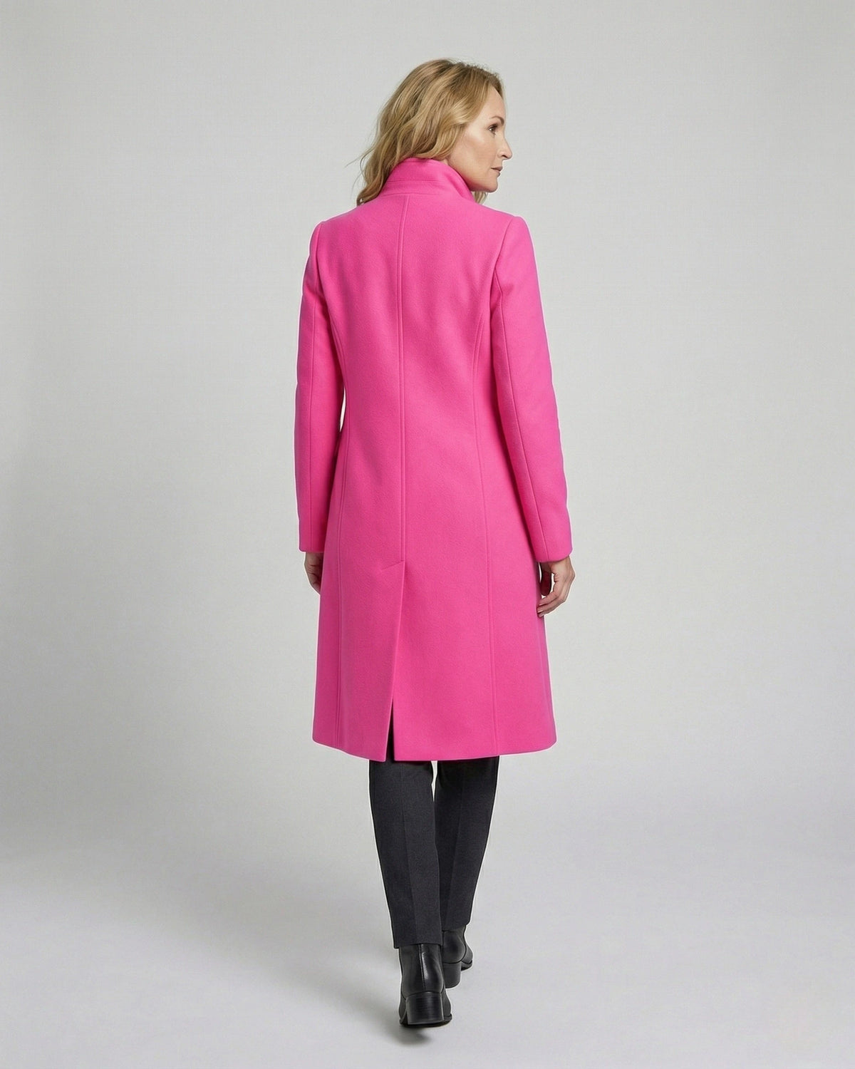 Women's Double-Breasted Longline Blazer Coat with Notch Lapel – Evie Jane