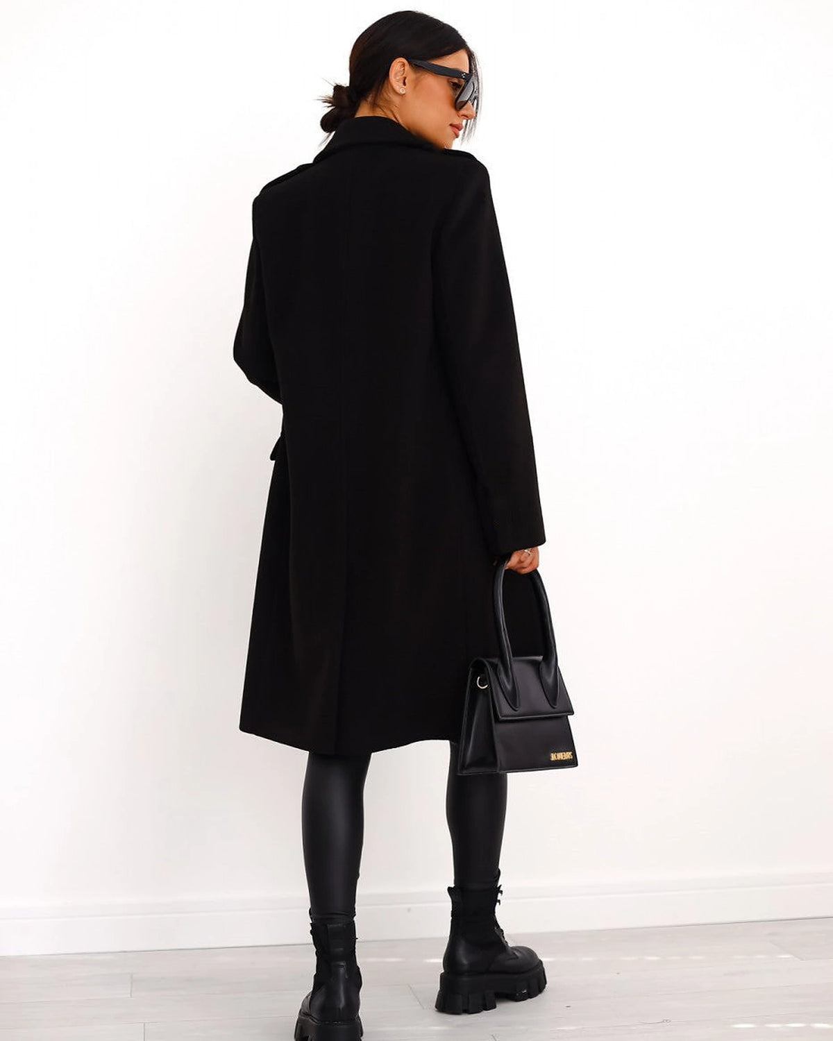 Women's Double-Breasted Longline Wool-Blend Coat with Notch Collar – Faye Lou