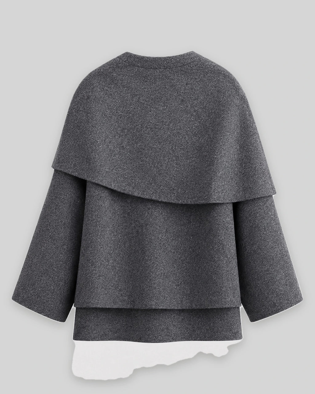 Women's Coat with Draped Cape Collar, Scarf Neck and Button Detail – Josie Lou