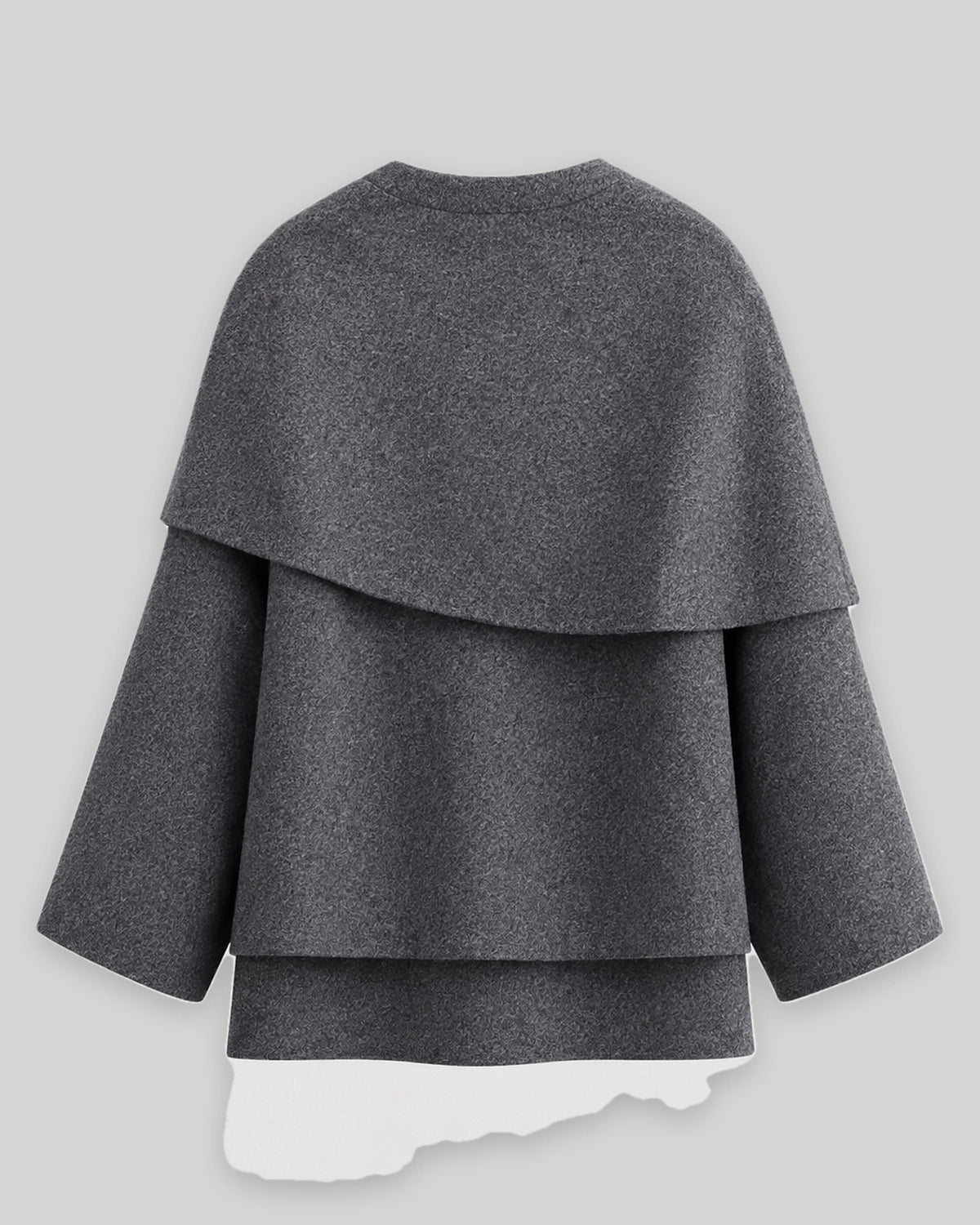 Women's Coat with Draped Cape Collar, Scarf Neck and Button Detail – Josie Lou