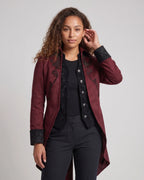 Women's Embroidered Victorian Tailcoat with Contrast Collar and Cuffs – Cora Belle