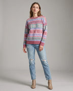 Women's Fair Isle Jumper for Women with Crew Neck and Ribbed Cuffs and Hem, Fair Isle Knit – Orla Rose