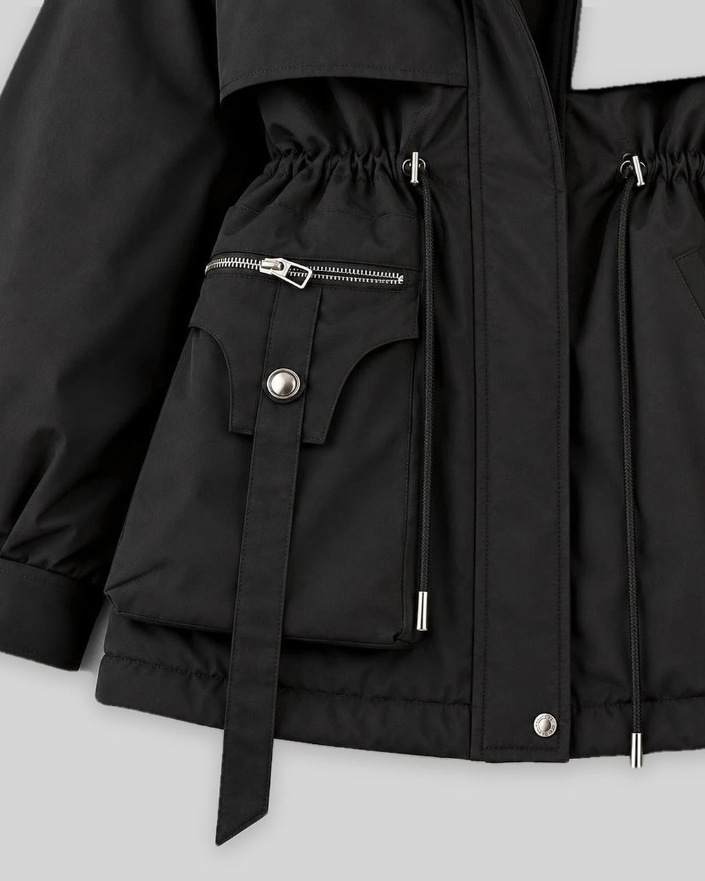Women's Parka Coat with Faux Fur Hood and Drawstring Waist, Short Winter Style – Wren Belle