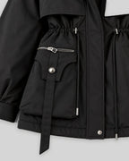 Women's Parka Coat with Faux Fur Hood and Drawstring Waist, Short Winter Style – Wren Belle