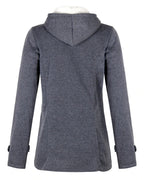 Women's Fleece Lined Hooded Duffle Coat with Toggle Fastening – Clara Belle