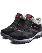 Women's Fur Lined Lace-Up Hiking Boots with Chunky Grip Sole – Jessa Jane