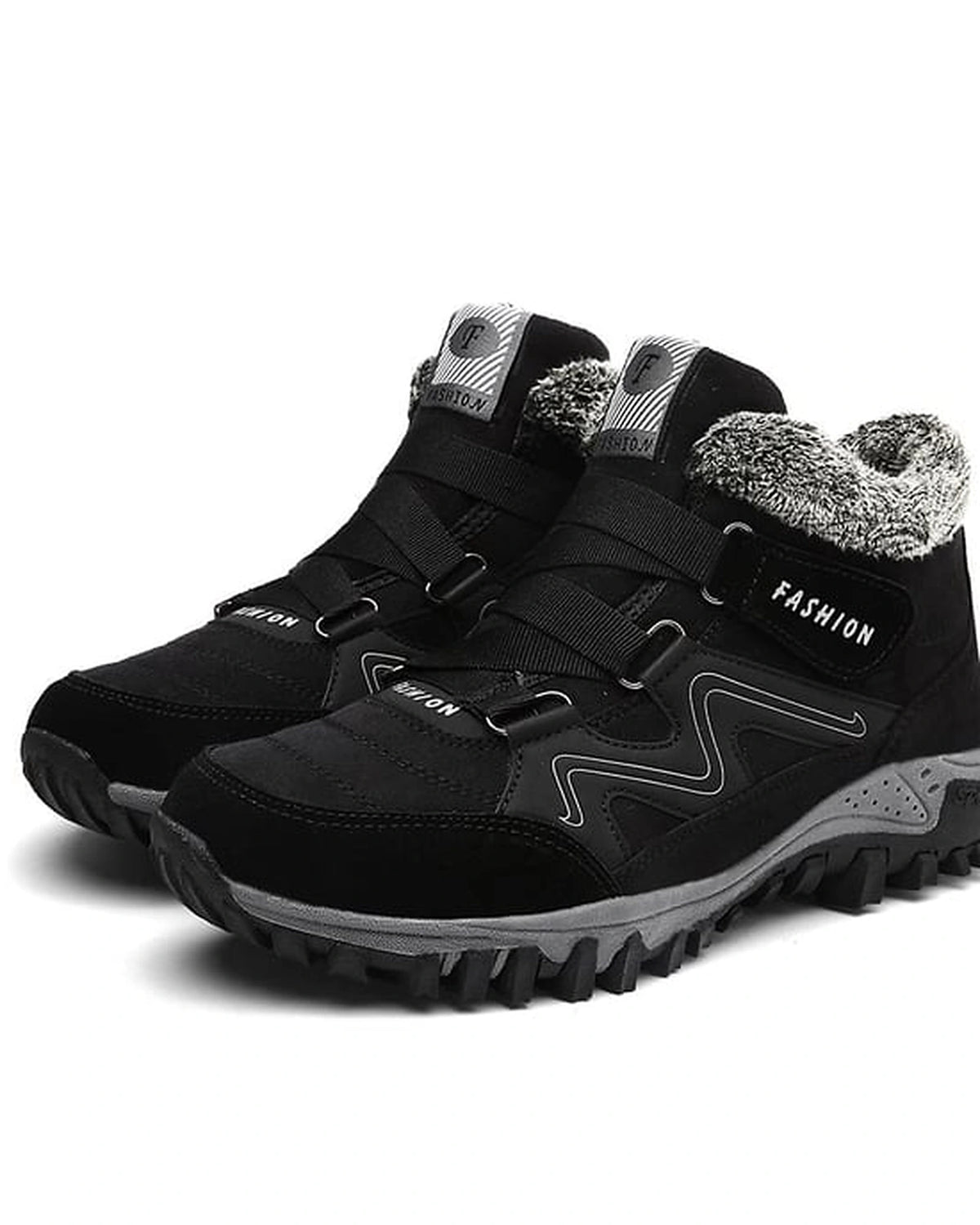 Women's Fur Lined Lace-Up Hiking Boots with Chunky Grip Sole – Jessa Jane