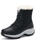 Women's Fur Lined Lace-Up Snow Boots with Chunky Platform Sole – Ines Belle