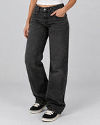 Women's High Waisted Wide Leg Jeans with Five-Pocket Styling – Tamsin Rose