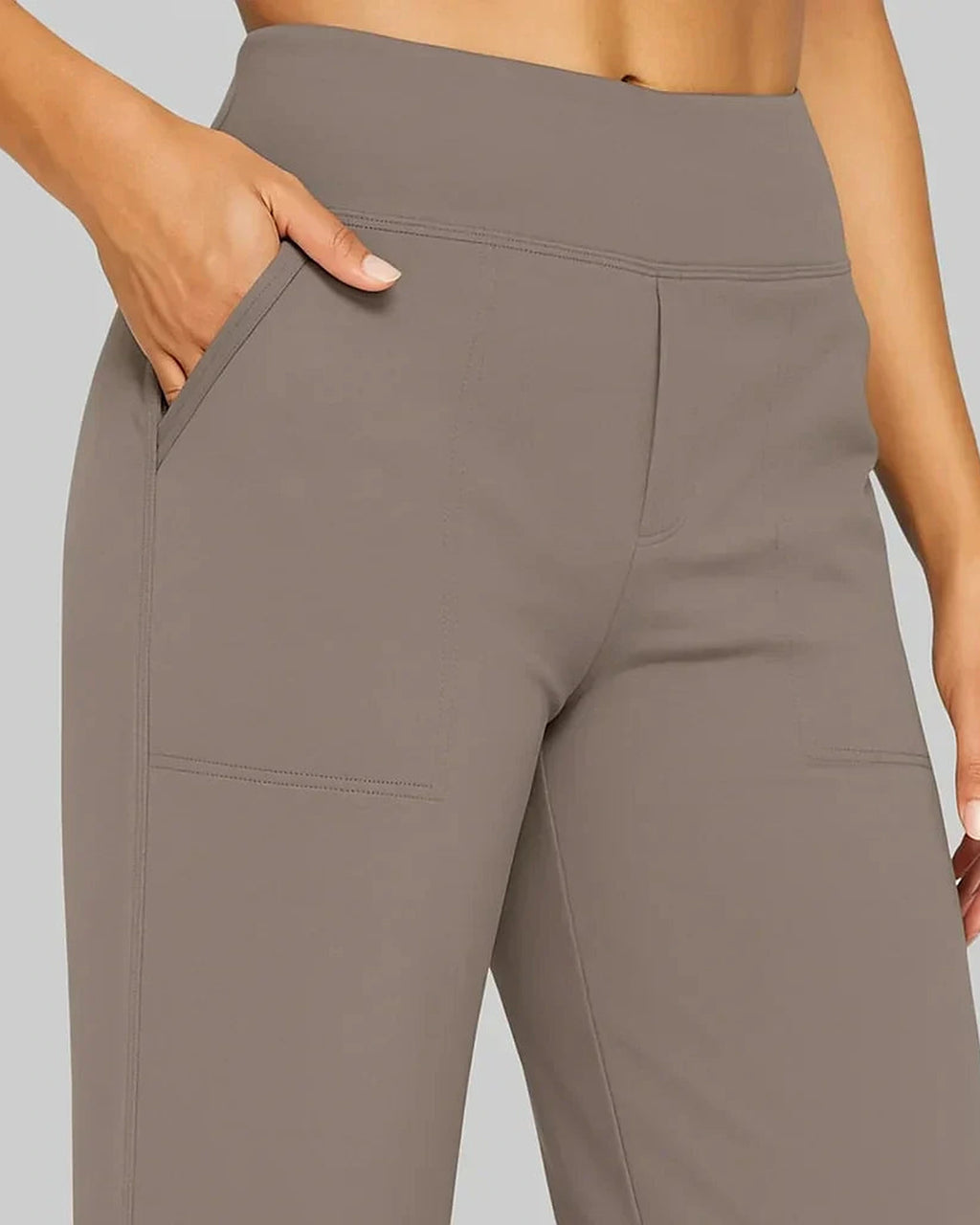 Women's High Waisted Wide Leg Trousers with Front Slant Pockets – Rhea Rose