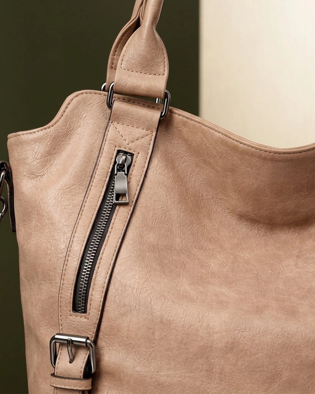 Women's Tote Bag Hobo Bag with Buckle, Front Zip Pockets and Detachable Crossbody Bag Strap – Violet Jane