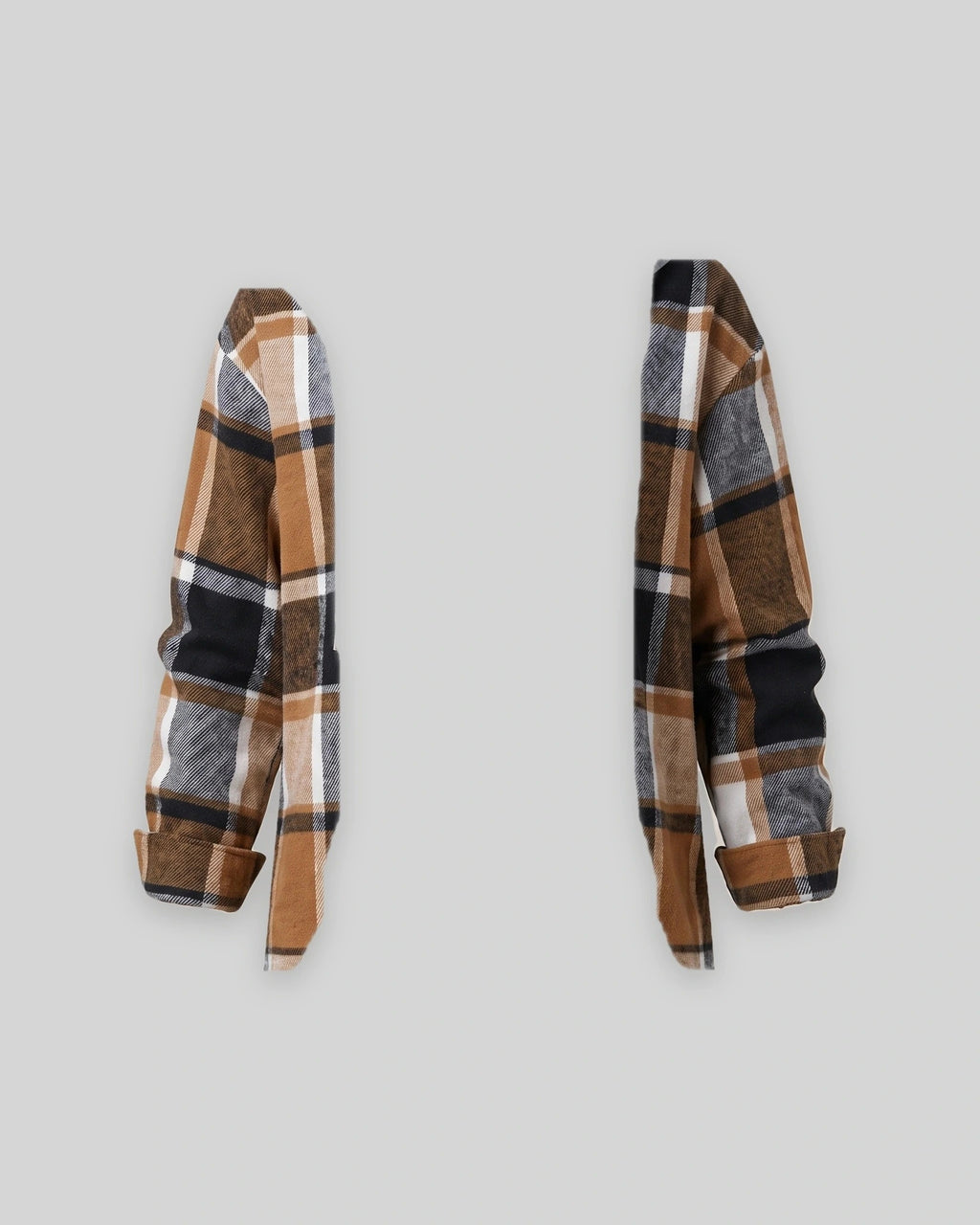 Women's Coat with Hood and Single-Breasted Button Front, Check Pattern – Wren Grey