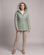 Women's Puffer Jacket with Hood, Faux Fur Trim and Zip Pockets – Aria