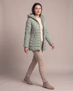 Women's Puffer Jacket with Hood, Faux Fur Trim and Zip Pockets – Aria