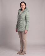 Women's Puffer Jacket with Hood, Faux Fur Trim and Zip Pockets – Aria