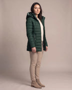 Women's Puffer Jacket with Hood, Faux Fur Trim and Zip Pockets – Aria