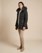 Women's Puffer Jacket with Hood, Faux Fur Trim and Zip Pockets – Aria