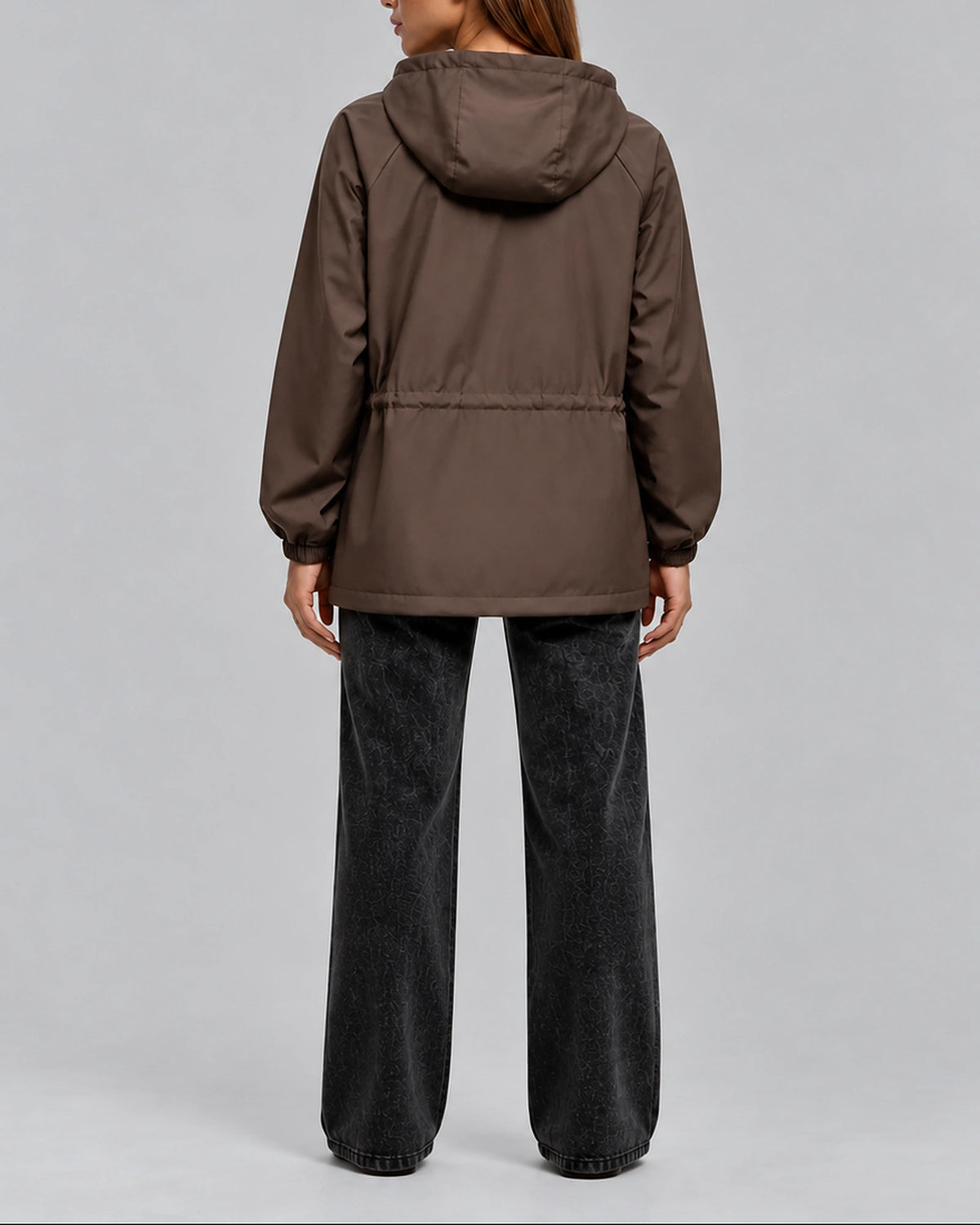 Women's Rain Jacket with Hood, Drawstring Waist and Flap Pockets, Waterproof – Jade