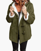 Women's Hooded Toggle Coat with Sherpa Lining – Evie Mae
