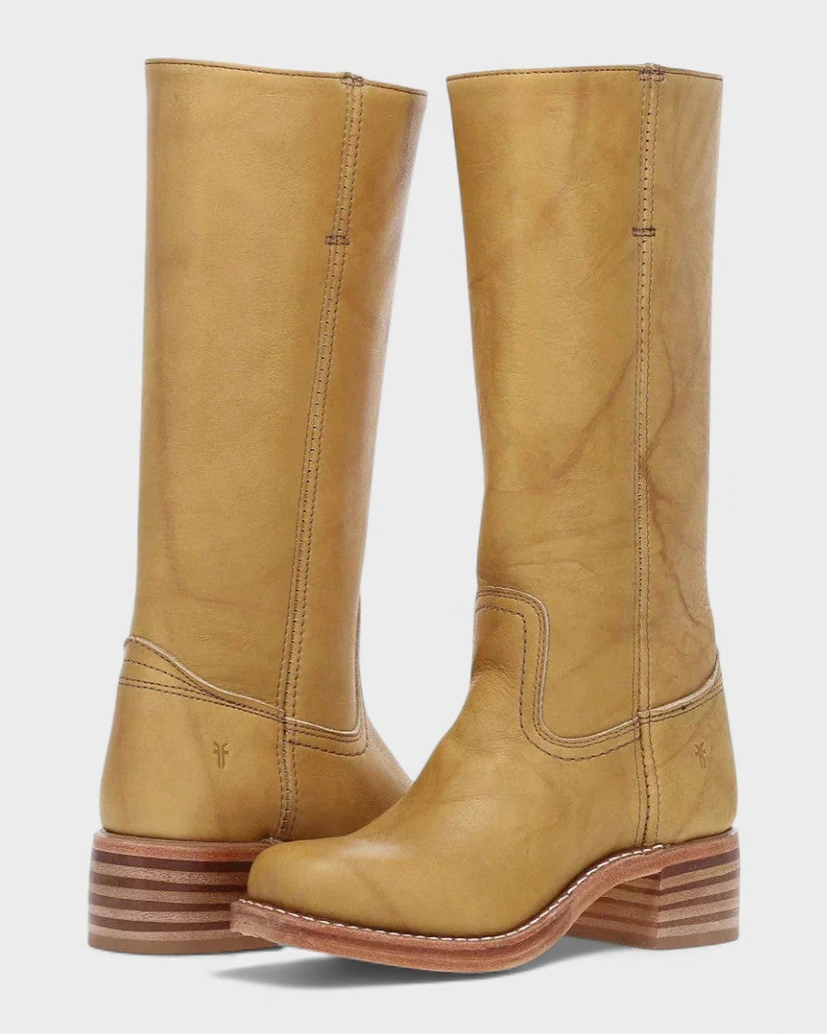 Women's Knee High Leather Boots with Stacked Block Heel – Bonnie Belle