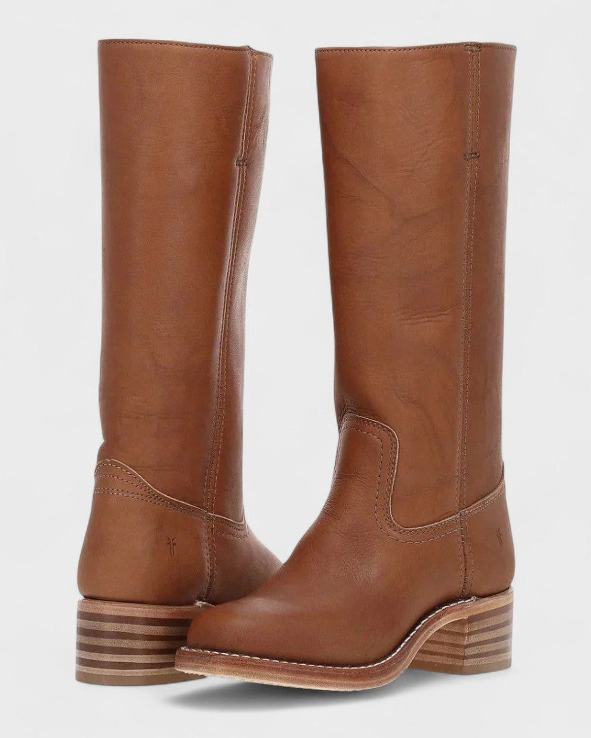 Women's Knee High Leather Boots with Stacked Block Heel – Bonnie Belle