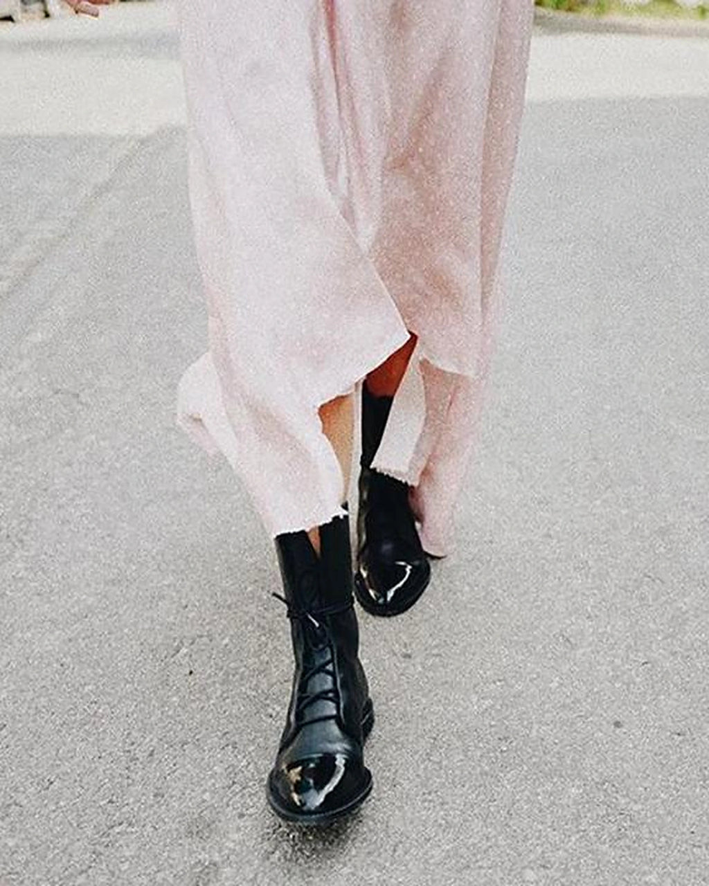 Women's Lace-Up Cap Toe Ankle Boots with Contrast Panel – Ella Jane