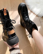 Women's Lace-Up Platform Snow Boots with Faux Fur Lining and Chunky Grip Sole – Ines Mae