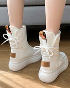 Women's Lace-Up Platform Snow Boots with Faux Fur Lining and Chunky Grip Sole – Ines Mae
