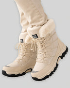 Women's Winter Boots for Snow, Lace-Up with Faux Fur Cuff and Chunky Sole – Whitney