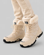 Women's Winter Boots for Snow, Lace-Up with Faux Fur Cuff and Chunky Sole – Whitney