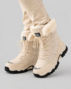 Women's Winter Boots for Snow, Lace-Up with Faux Fur Cuff and Chunky Sole – Whitney