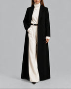 Women's Coat for Winter, Longline Double-Breasted Maxi Cut with Tailored Notch Lapel Collar – Maisie
