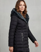 Women's Puffer Coat with Faux Fur Hood, Longline – Josie Rose