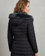 Women's Puffer Coat with Faux Fur Hood, Longline – Josie Rose