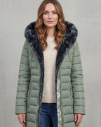 Women's Puffer Coat with Faux Fur Hood, Longline – Josie Rose