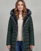 Women's Puffer Coat with Faux Fur Hood, Longline – Josie Rose