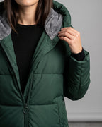 Women's Puffer Coat with Hood, Faux Fur Trim and Zip Pockets, Longline Cut – Scarlett