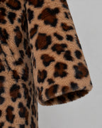 Women's Faux Fur Coat in Leopard Print with Shawl Collar for Winter – Josie Grey