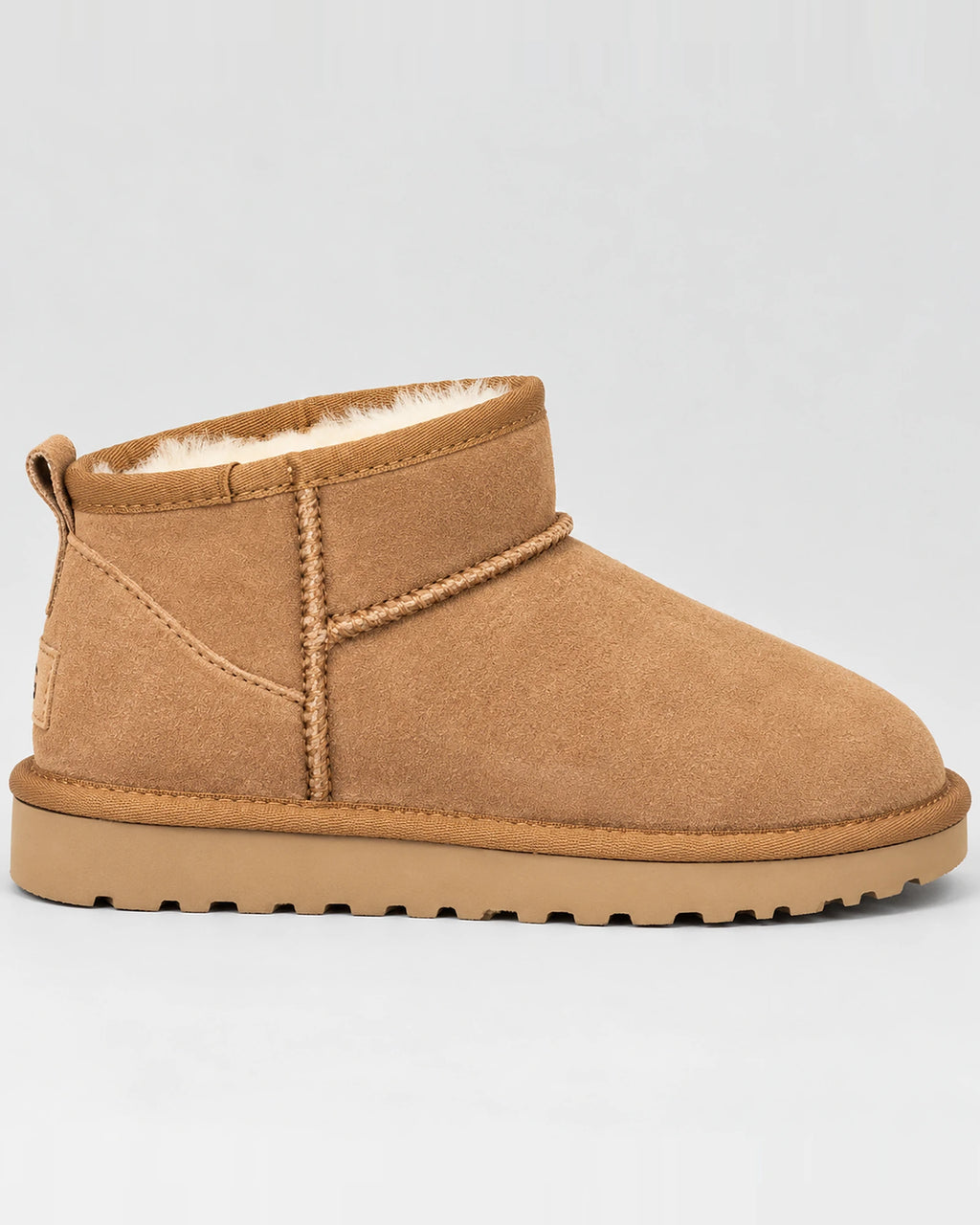 Women's Mini Suede Ankle Boots with Faux Fur Lining and Grip Sole – Valentina
